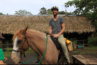 discovery horseback tour getting comfortable 
 - Costa Rica