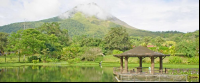 Volcano View From Entrance Lake Kiosk At Los Lagos Hotel Resort And Spa
 - Costa Rica