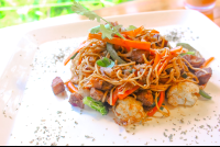        Stir Fried Rice Noodles Closeup Drake Bay Cafe
  - Costa Rica
